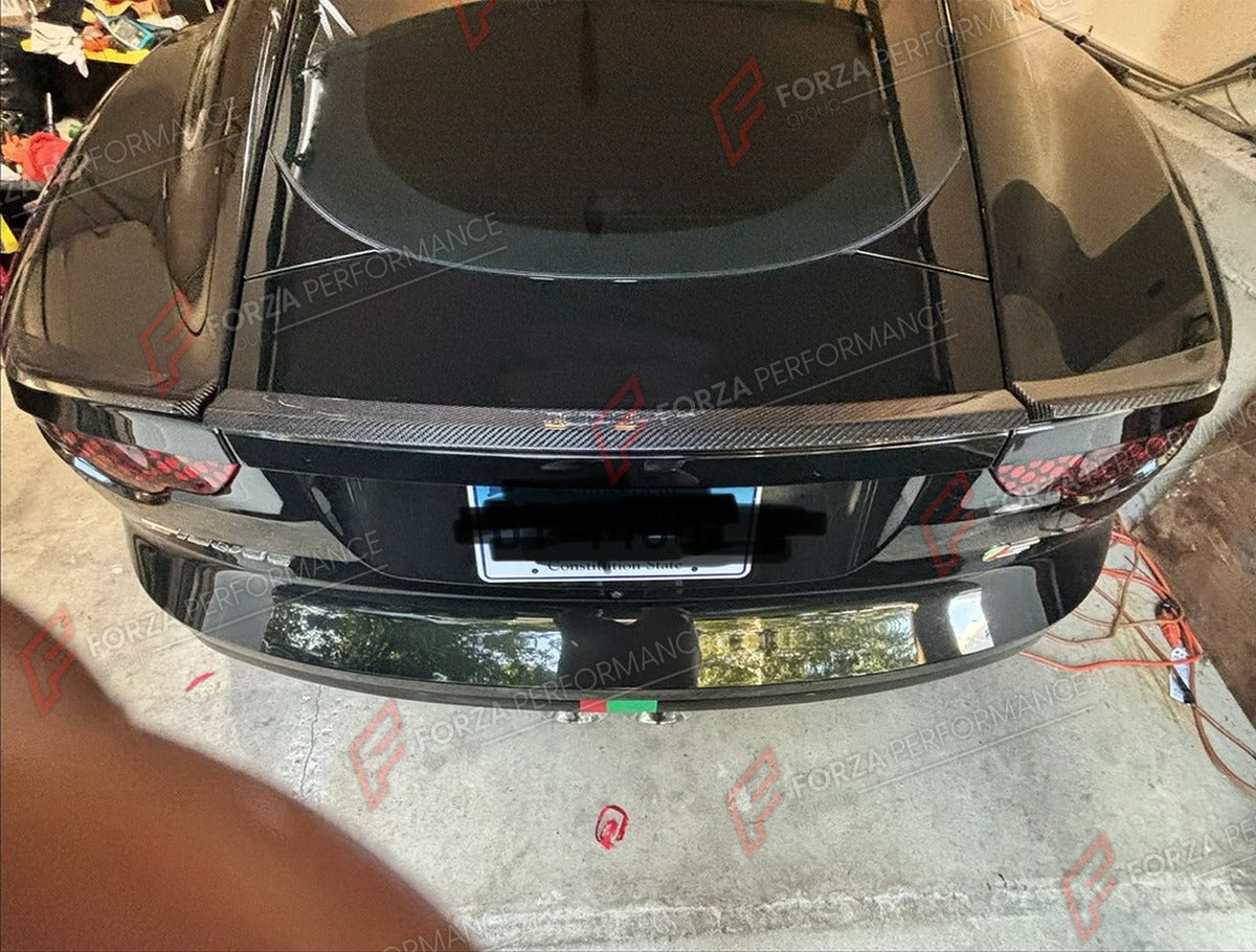 CARBON FIBER REAR SPOILER for JAGUAR F TYPE X152 2018 - 2021 FORZA PERFORMANCE Custom Fit
Set includes:

Rear Spoiler
Material: Carbon Fiber

NOTE: Professional installation is required.

Why “Contact Us for Pricing”?
We don’t display fixed prices because our goal is to offer you the most competitive deal possible. Product costs often decrease over time, and by requesting a quote, you’ll receive our most up-to-date price on market.

SECURED PAYMENT METHODS
PayPal (+4.4% fee)
Visa / Mastercard / American Exp