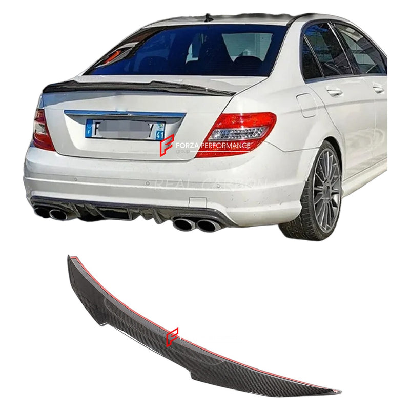 CARBON FIBER REAR SPOILER for MERCEDES BENZ C CLASS W204 C200 C250 C350 SEDAN 2007 - 2014