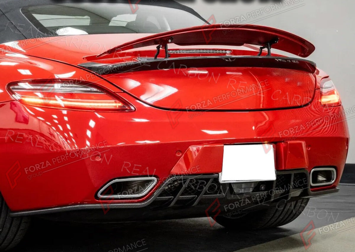 CARBON FIBER REAR SPOILER for MERCEDES BENZ SLS AMG C197 R197 2010 - 2013 FORZA PERFORMANCE Custom Fit
Set includes:

Rear Spoiler
Material: Carbon Fiber

NOTE: Professional installation is required.

Why “Contact Us for Pricing”?
We don’t display fixed prices because our goal is to offer you the most competitive deal possible. Product costs often decrease over time, and by requesting a quote, you’ll receive our most up-to-date price on market.

SECURED PAYMENT METHODS
PayPal (+4.4% fee)
Visa / Mastercard /