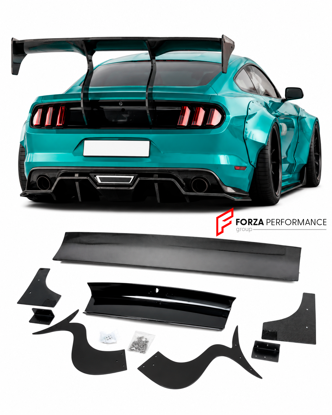 CARBON FIBER REAR SPOILER WING for FORD MUSTANG S550 2015 – 2023