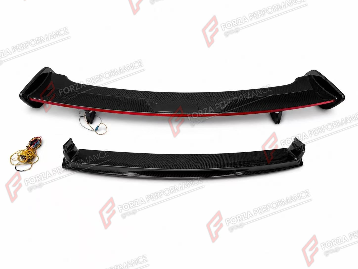 CARBON FIBER REAR SPOILER WING with LED for MERCEDES BENZ AMG GT GTS GTC GTR C190 2015 - 2021 Forza Performance custom fit buy carbon fiber rear spoiler wing with led