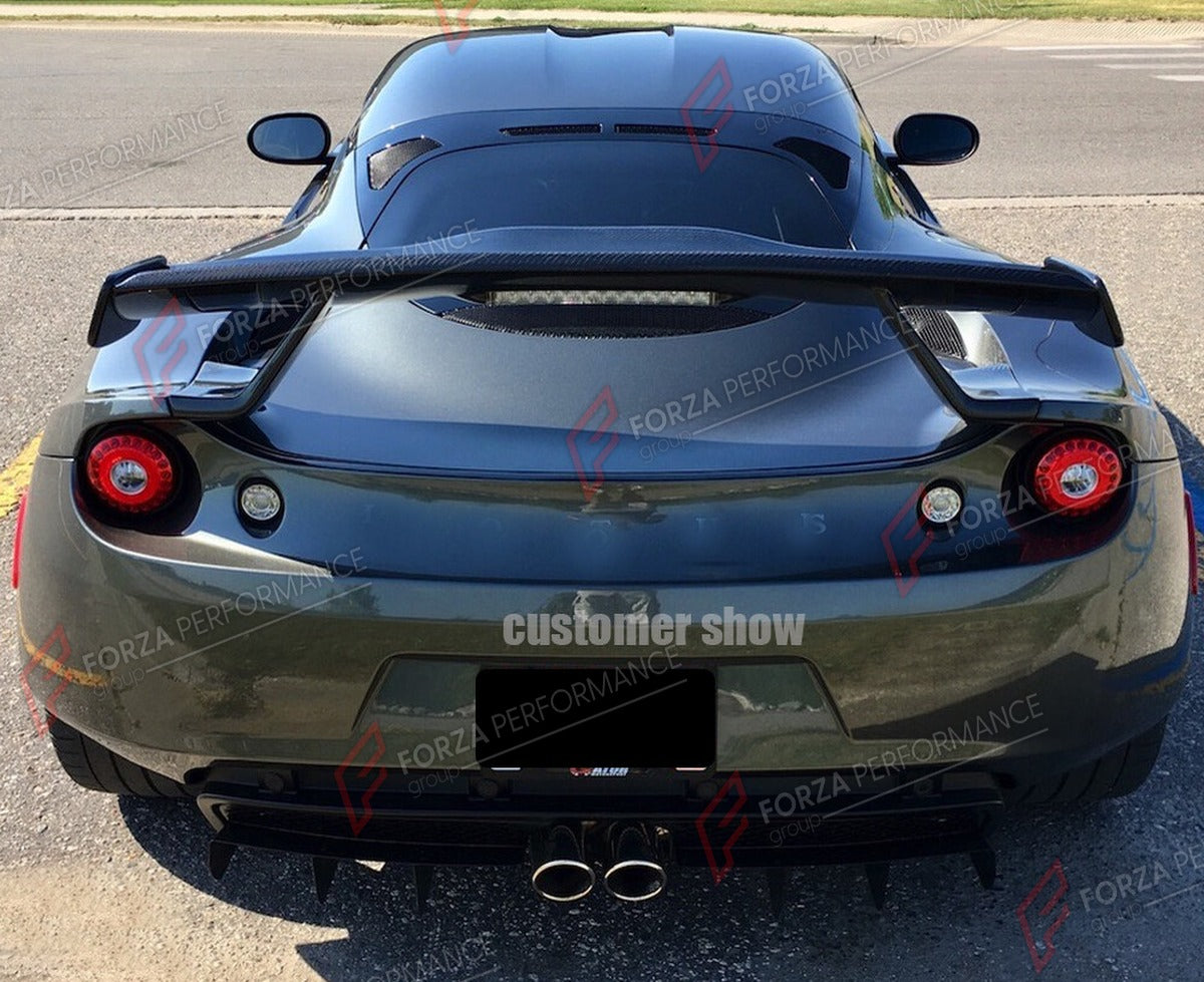 CARBON FIBER REAR WING SPOILER for LOTUS EVORA S 400 410 GT430 COUPE 2010 - 2016 FORZA PERFORMANCE Custom Fit
Set includes:

Rear Wing Spoiler
Material: Carbon Fiber

NOTE: Professional installation is required.

Why “Contact Us for Pricing”?
We don’t display fixed prices because our goal is to offer you the most competitive deal possible. Product costs often decrease over time, and by requesting a quote, you’ll receive our most up-to-date price on market.

SECURED PAYMENT METHODS
PayPal (+4.4% fee)
Visa / 