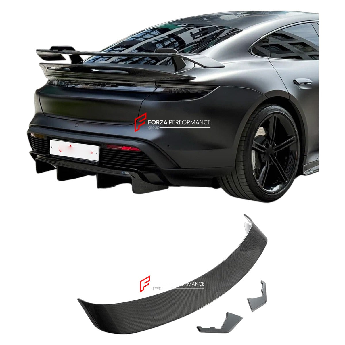 CARBON FIBER REAR WING SPOILER for PORSCHE TAYCAN BASE 4S 2019 - 2025 FORZA PERFORMANCE Custom Fit
Set includes:

Rear Wing Spoiler
Material: Carbon Fiber

NOTE: Professional installation is required.

Why “Contact Us for Pricing”?
We don’t display fixed prices because our goal is to offer you the most competitive deal possible. Product costs often decrease over time, and by requesting a quote, you’ll receive our most up-to-date price on market.

SECURED PAYMENT METHODS
PayPal (+4.4% fee)
Visa / Mastercard 