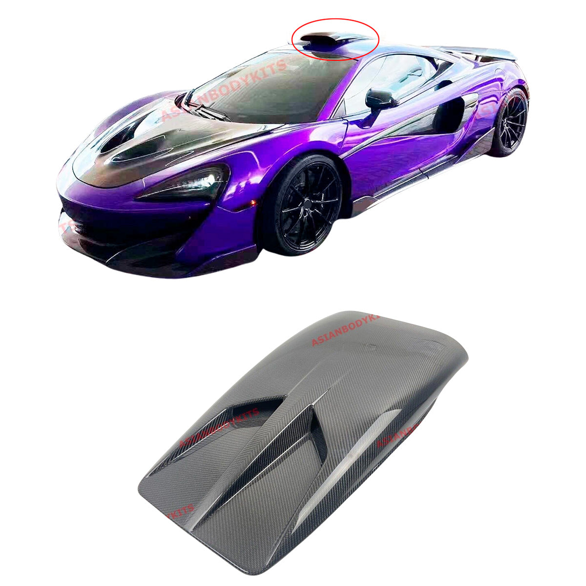 CARBON FIBER ROOF SCOOP for MCLAREN 570S 2015 - 2022