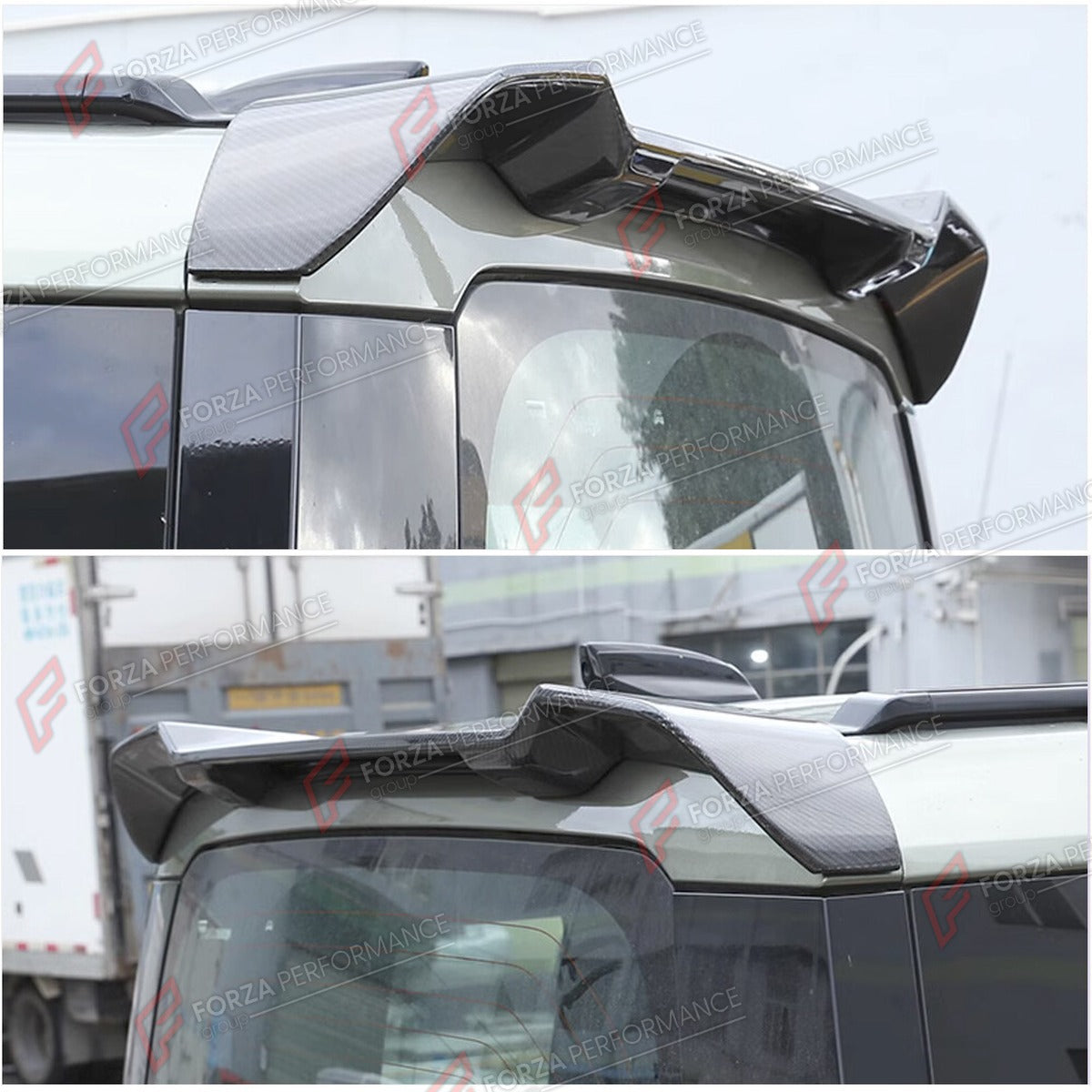 CARBON FIBER ROOF SPOILER for LAND ROVER DEFENDER L663 90 110 2020 - 2023 FORZA PERFORMANCE Custom Fit
Set includes:

Roof Spoiler
Material: Carbon Fiber

NOTE: Professional installation is required.

Why “Contact Us for Pricing”?
We don’t display fixed prices because our goal is to offer you the most competitive deal possible. Product costs often decrease over time, and by requesting a quote, you’ll receive our most up-to-date price on market.

SECURED PAYMENT METHODS
PayPal (+4.4% fee)
Visa / Mastercard /