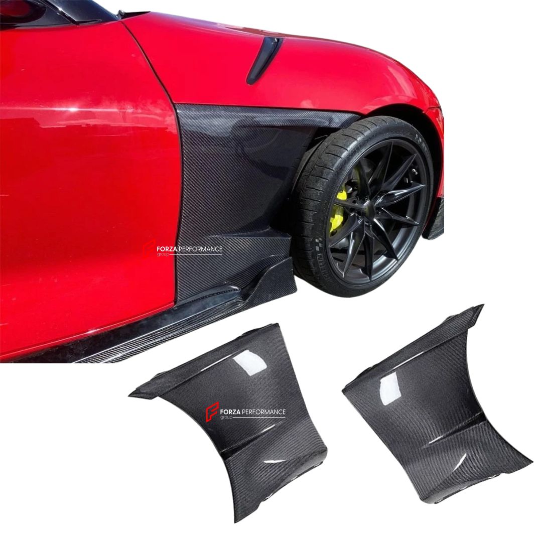 CARBON FIBER SIDE FENDERS for TOYOTA SUPRA GR A90 A91 2019+ FORZA PERFORMANCE Custom Fit
Set includes:

Side Fenders
Material: Carbon Fiber

NOTE: Professional installation is required.

Why “Contact Us for Pricing”?
We don’t display fixed prices because our goal is to offer you the most competitive deal possible. Product costs often decrease over time, and by requesting a quote, you’ll receive our most up-to-date price on market.

SECURED PAYMENT METHODS
PayPal (+4.4% fee)
Visa / Mastercard / American Expr