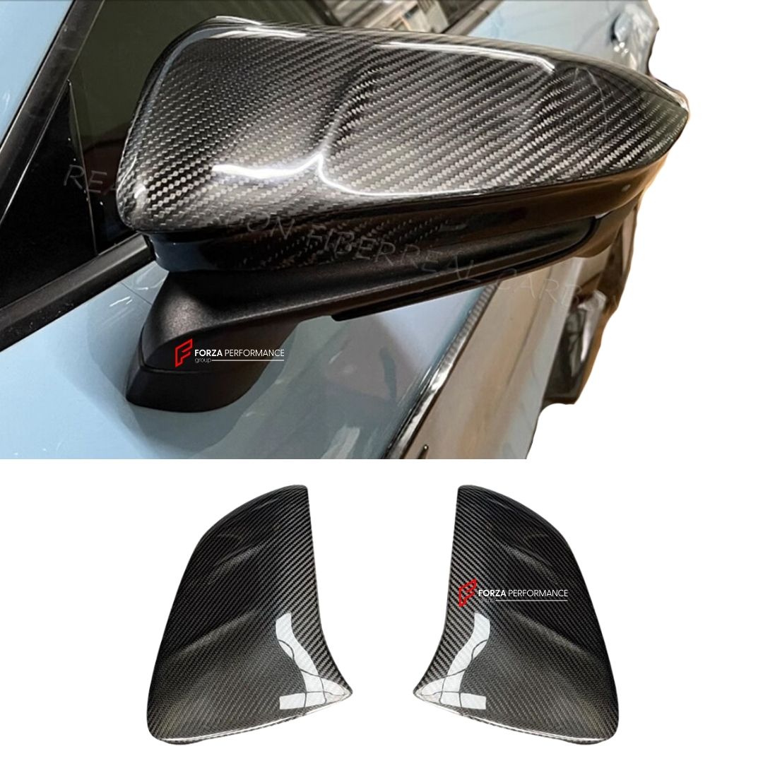 CARBON FIBER SIDE MIRROR COVERS for PORSCHE TAYCAN TURBO S 2019 - 2024 FORZA PERFORMANCE Custom Fit
Set includes:

Side Mirror Covers
Material: Carbon Fiber

NOTE: Professional installation is required.

Why “Contact Us for Pricing”?
We don’t display fixed prices because our goal is to offer you the most competitive deal possible. Product costs often decrease over time, and by requesting a quote, you’ll receive our most up-to-date price on market.

SECURED PAYMENT METHODS
PayPal (+4.4% fee)
Visa / Mastercar