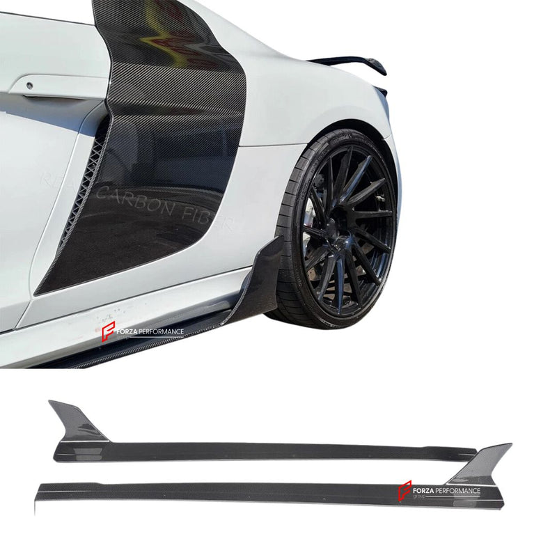 CARBON FIBER SIDE SKIRTS for AUDI R8 V8 V10 2008 - 2015
