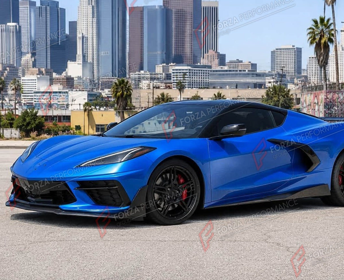 CARBON FIBER SIDE SKIRTS for CHEVROLET CORVETTE C8 2020+ FORZA PERFORMANCE Custom Fit
Set includes:

Side Skirts
Material: Carbon Fiber

NOTE: Professional installation is required.

Why “Contact Us for Pricing”?
We don’t display fixed prices because our goal is to offer you the most competitive deal possible. Product costs often decrease over time, and by requesting a quote, you’ll receive our most up-to-date price on market.

SECURED PAYMENT METHODS
PayPal (+4.4% fee)
Visa / Mastercard / American Express 