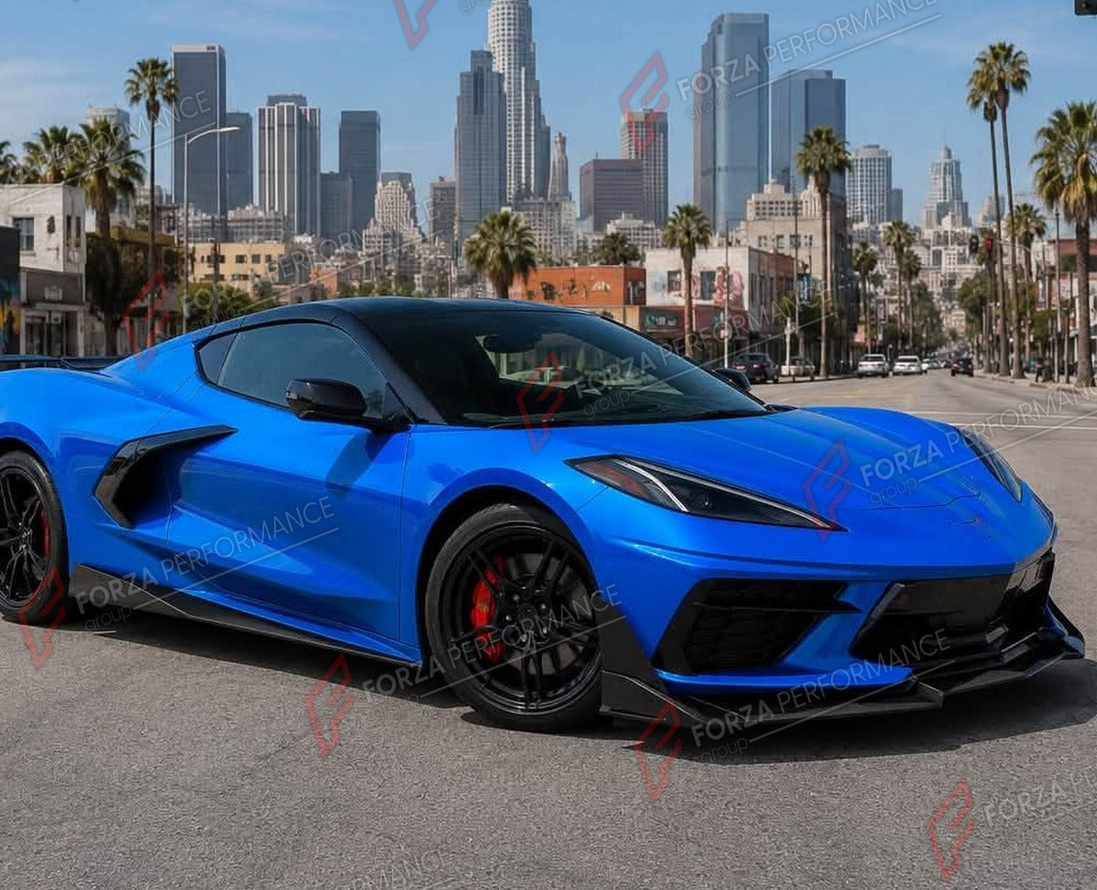 CARBON FIBER SIDE SKIRTS for CHEVROLET CORVETTE C8 2020+ FORZA PERFORMANCE Custom Fit
Set includes:

Side Skirts
Material: Carbon Fiber

NOTE: Professional installation is required.

Why “Contact Us for Pricing”?
We don’t display fixed prices because our goal is to offer you the most competitive deal possible. Product costs often decrease over time, and by requesting a quote, you’ll receive our most up-to-date price on market.

SECURED PAYMENT METHODS
PayPal (+4.4% fee)
Visa / Mastercard / American Express 