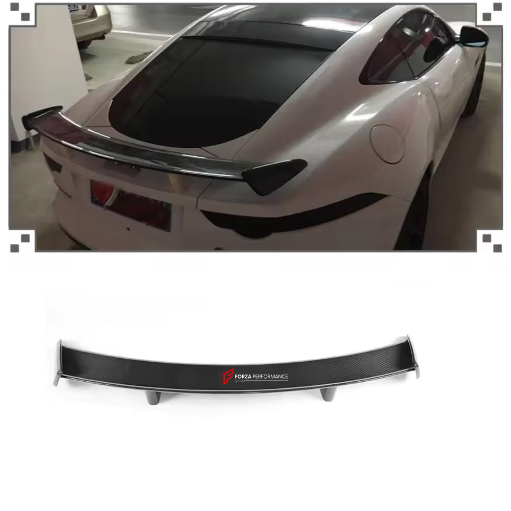 CARBON FIBER REAR SPOILER for JAGUAR F-TYPE 2015 - 2018
Set includes:
Rear Spoiler
Material: Real Carbon Fiber
Note: Professional installation is required.