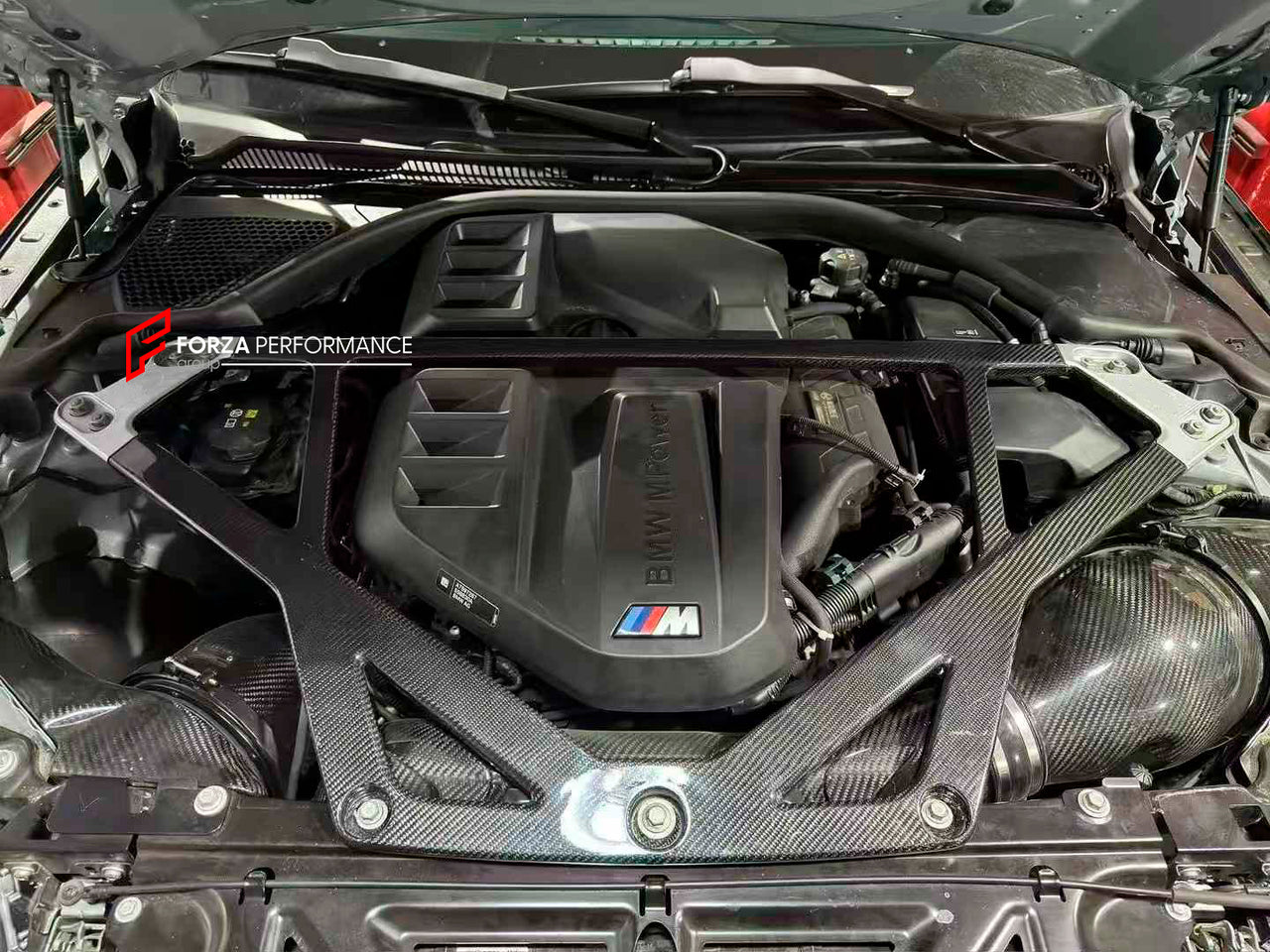 FORZA PERFORMANCE CARBON FIBER STRUT BRACE for BMW G8X M2 M3 M4 custom fit OEM 51617885847 replace