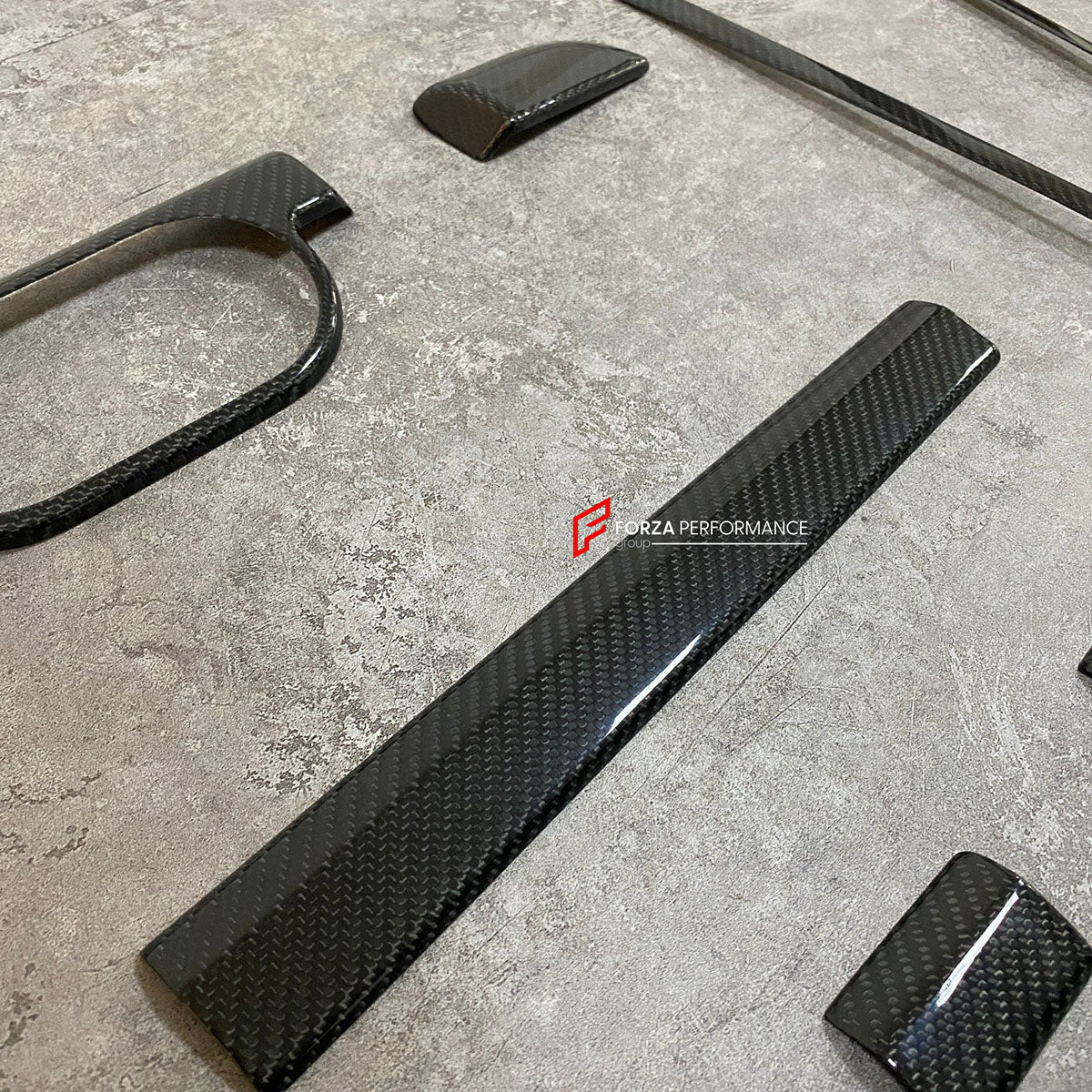 6-Piece Carbon Fiber Gear Shift Panel Trim Set – For Porsche 718/982 Boxster & Cayman 2016-2022