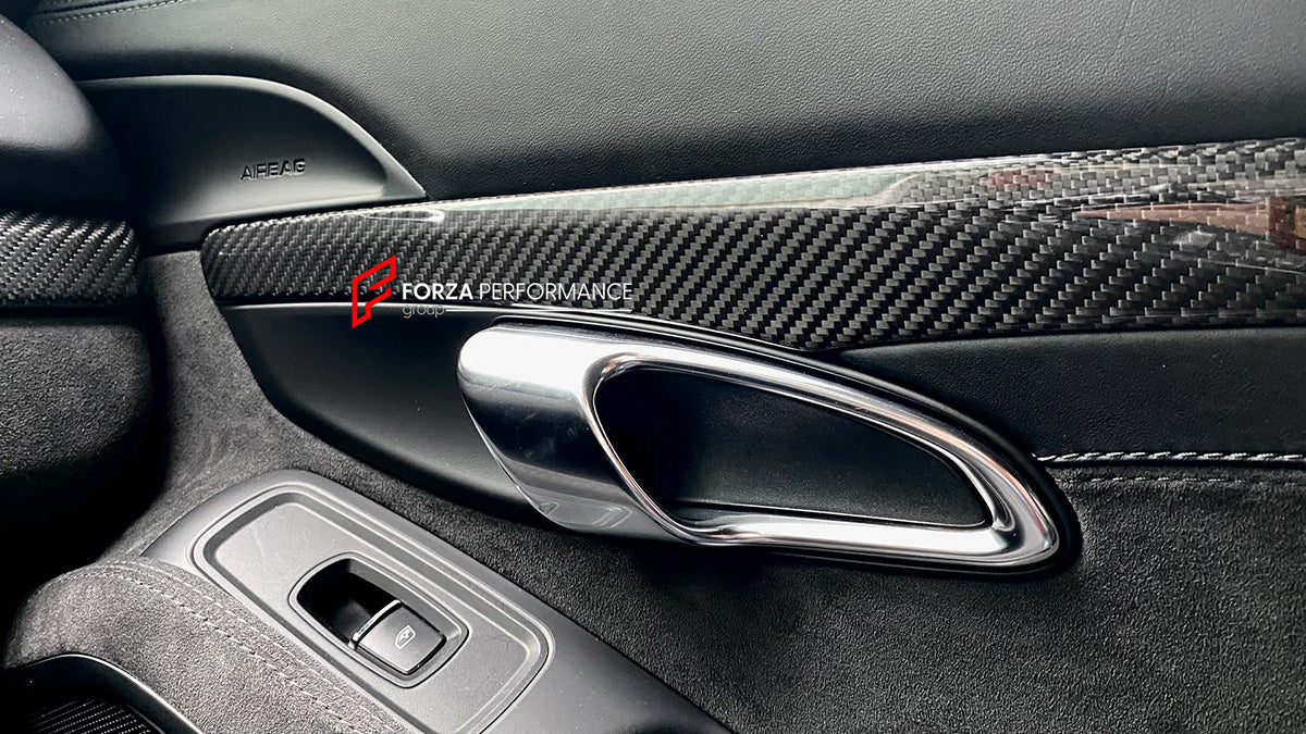 DRY CARBON INTERIOR KIT for PORSCHE 718 982 BOXSTER CAYMAN 2016+

Set includes:

Dashboard Trim
Doors Trim
Central Console Trim
Light Control Trim

Material: Carbon Fiber

CONTACT US FOR PRICING