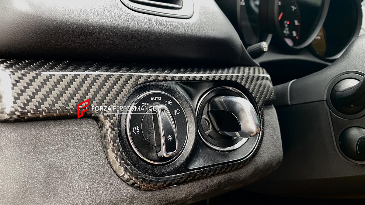 DRY CARBON INTERIOR KIT for PORSCHE 718 982 BOXSTER CAYMAN 2016+

Set includes:

Dashboard Trim
Doors Trim
Central Console Trim
Light Control Trim

Material: Carbon Fiber

CONTACT US FOR PRICING