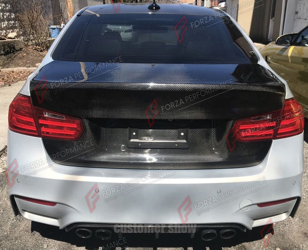 CARBON FIBER TRUNK LID for BMW 3 SERIES F30 M3 F80 2012 - 2018 FORZA PERFORMANCE Custom Fit
Set includes:

Trunk Lid
Material: Carbon Fiber

NOTE: Professional installation is required.

Why “Contact Us for Pricing”?
We don’t display fixed prices because our goal is to offer you the most competitive deal possible. Product costs often decrease over time, and by requesting a quote, you’ll receive our most up-to-date price on market.

SECURED PAYMENT METHODS
PayPal (+4.4% fee)
Visa / Mastercard / American Expr