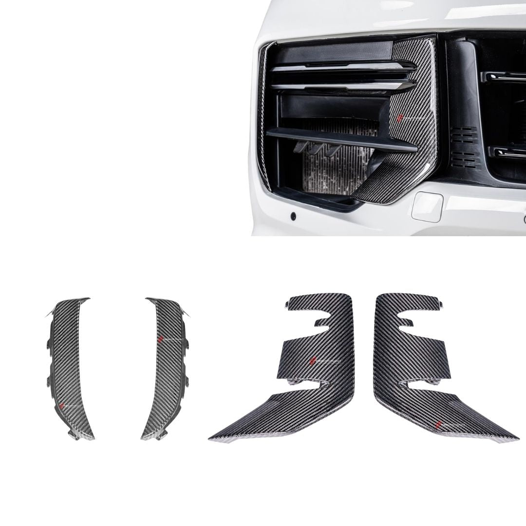CARBON FIBER TURBO GT STYLE FRONT GRILLE FRAME for PORSCHE CAYENNE E3 9Y 2023+ Forza Performance Custom fit
Set includes:

Front Grille Frame
Material: Carbon Fiber

NOTE: Professional installation is required.