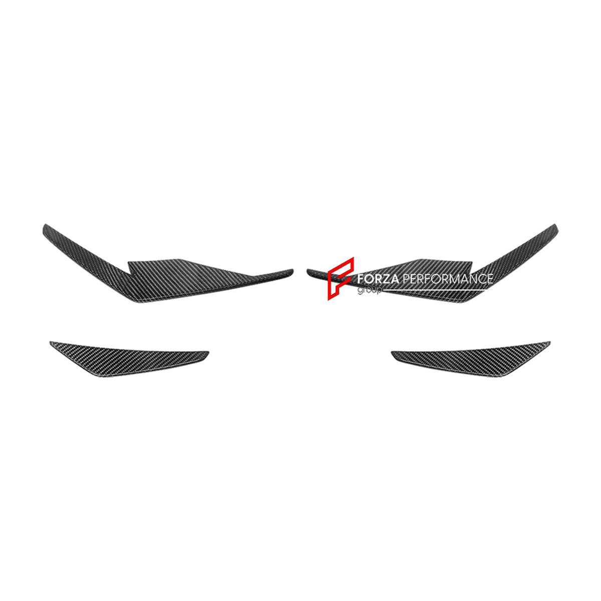 CARBON Front Bumper Canards for Audi R8 V8 V10 Coupe Spyder 2019+
Set includes:

Front Bumper Canards
Material: Carbon

NOTE: Professional installation is required.
