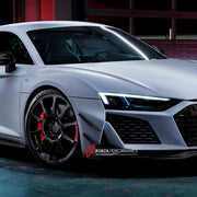 CARBON Front Bumper Canards for Audi R8 V8 V10 Coupe Spyder 2019+
Set includes:

Front Bumper Canards
Material: Carbon

NOTE: Professional installation is required.