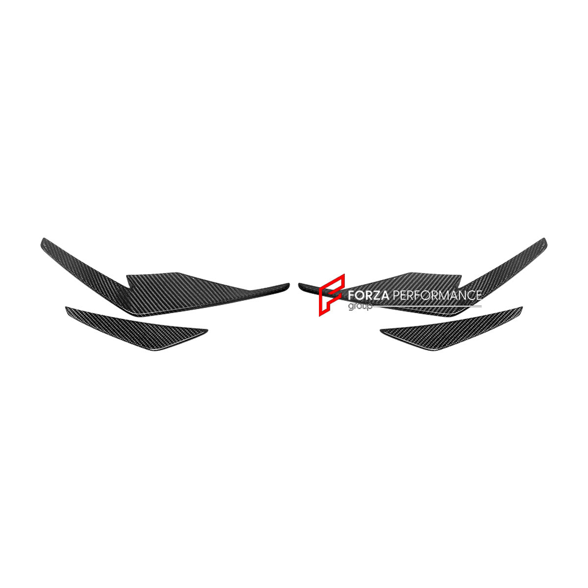 CARBON Front Bumper Canards for Audi R8 V8 V10 Coupe Spyder 2019+
Set includes:

Front Bumper Canards
Material: Carbon

NOTE: Professional installation is required.