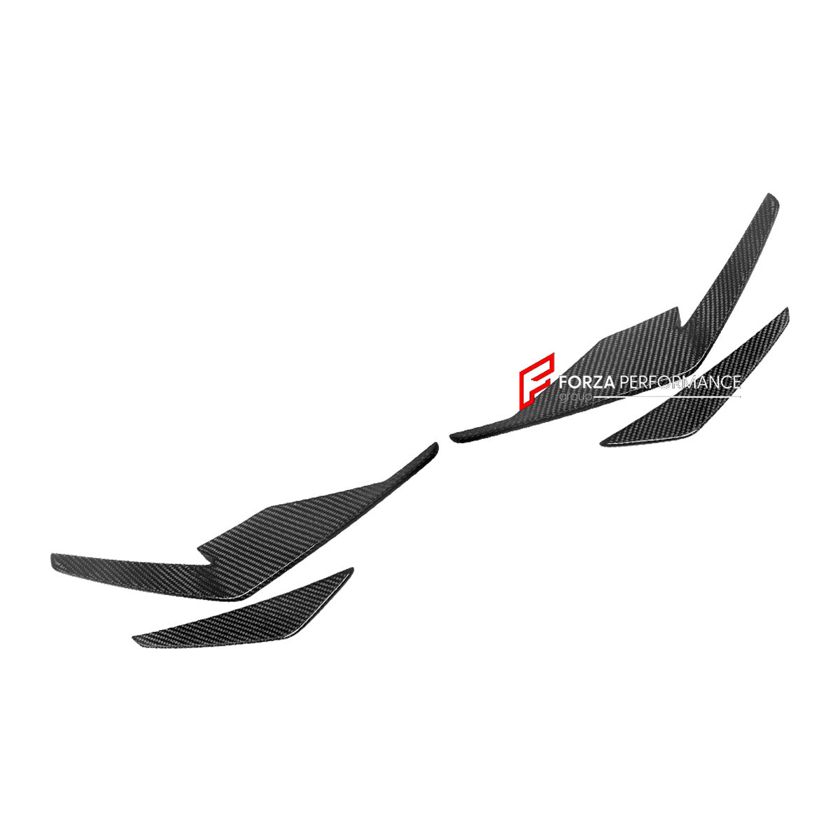 CARBON Front Bumper Canards for Audi R8 V8 V10 Coupe Spyder 2019+
Set includes:

Front Bumper Canards
Material: Carbon

NOTE: Professional installation is required.