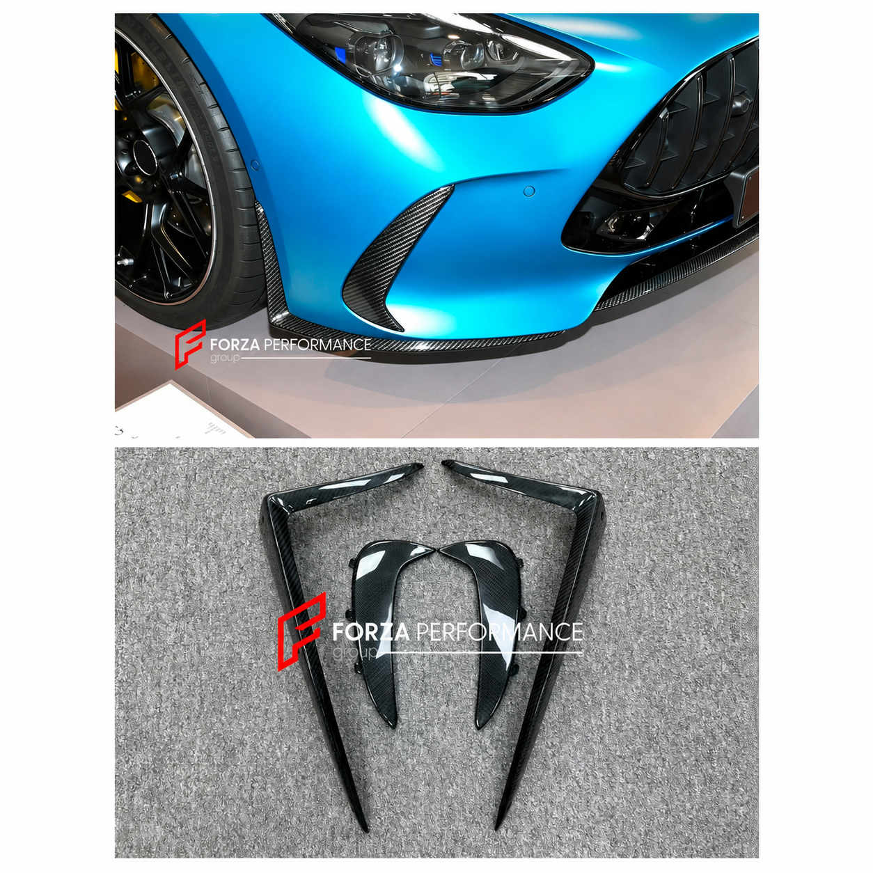 CARBON FRONT BUMPER CANARDS for MERCEDES BENZ AMG GT63 2018 - 2026 X290