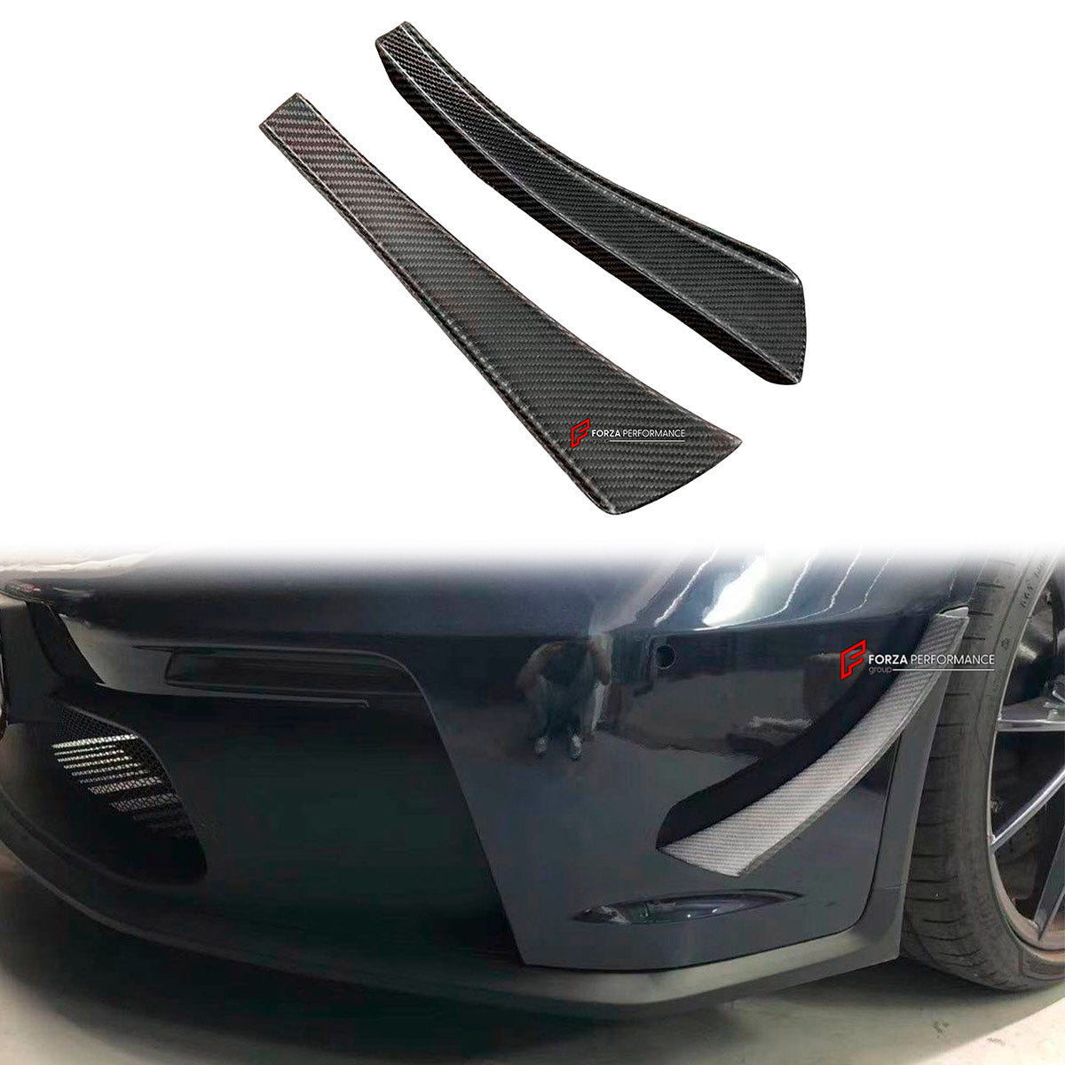 Carbon Front Bumper Canards for Porsche 911 992 GT3 2019+
Set includes:

Front Bumper Canards
Material: Carbon

NOTE: Professional installation is required.