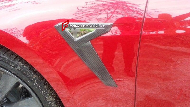 CARBON FRONT FENDER EMBLEM LOGO COVER for TESLA MODEL S