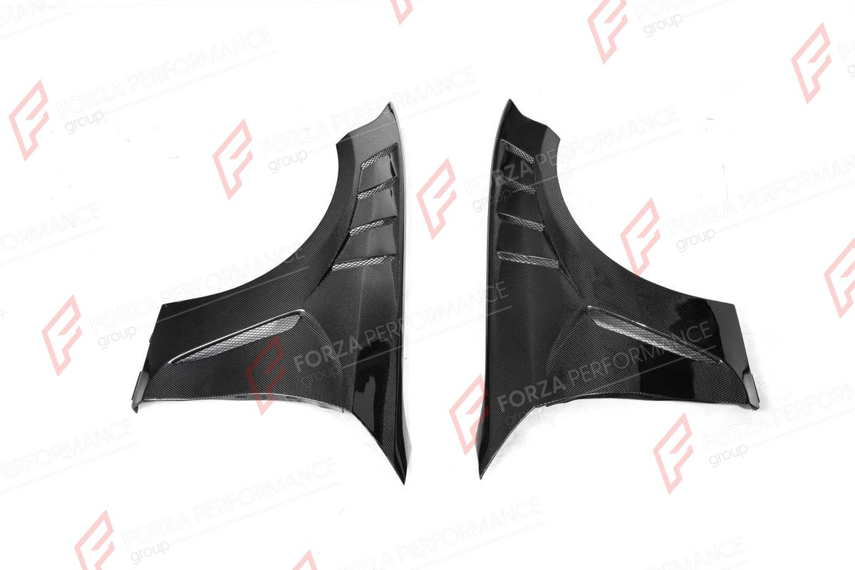 CARBON FRONT FENDERS for BMW 3 SERIES G20 G28 2019+ FORZA PERFORMANCE custom fit AE Design Style

Set includes:
Front Fenders

Material: Carbon

NOTE: Professional installation is required.