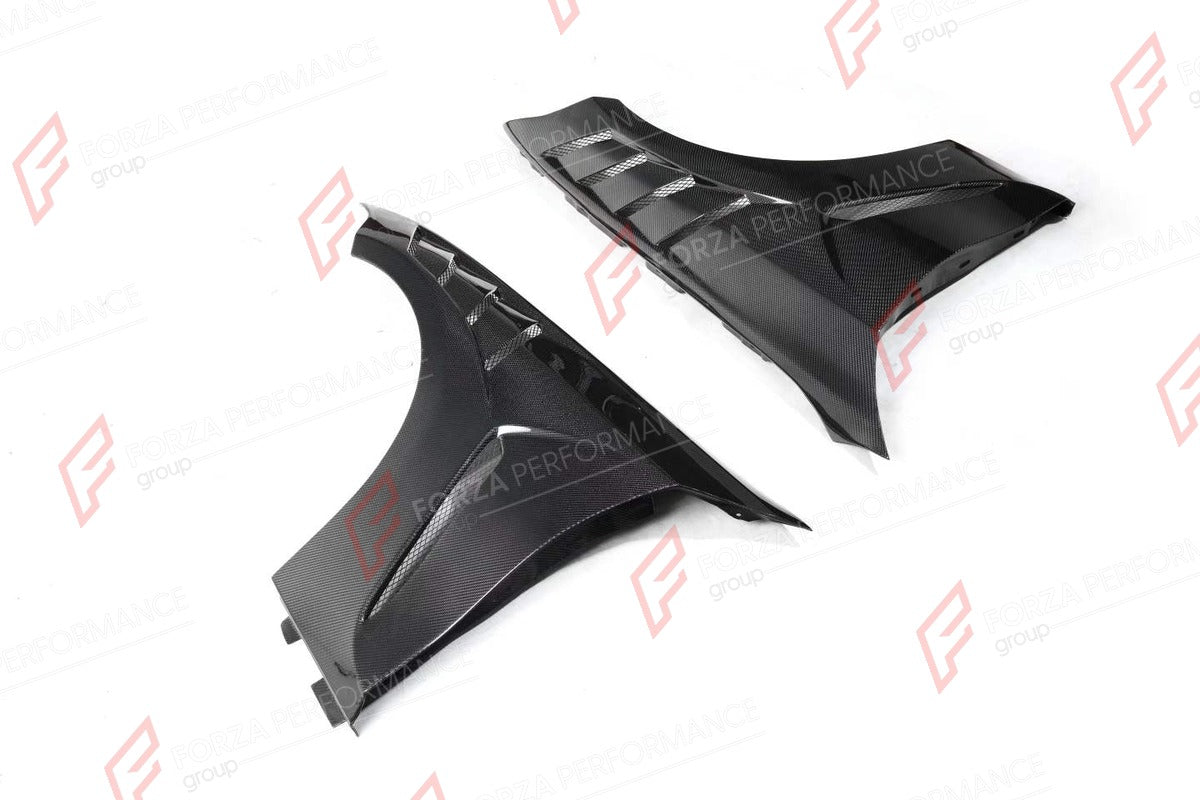 CARBON FRONT FENDERS for BMW 3 SERIES G20 G28 2019+ FORZA PERFORMANCE custom fit AE Design Style

Set includes:
Front Fenders

Material: Carbon

NOTE: Professional installation is required.