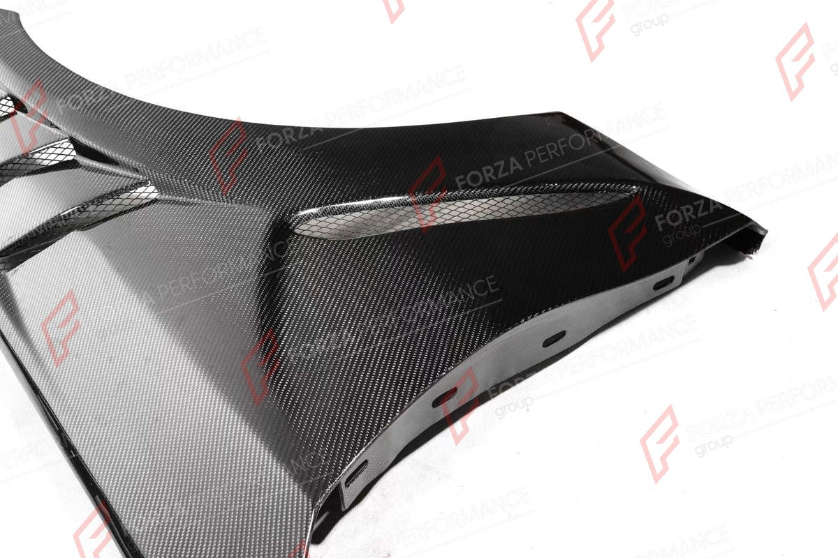 CARBON FRONT FENDERS for BMW 3 SERIES G20 G28 2019+ FORZA PERFORMANCE custom fit AE Design Style

Set includes:
Front Fenders

Material: Carbon

NOTE: Professional installation is required.