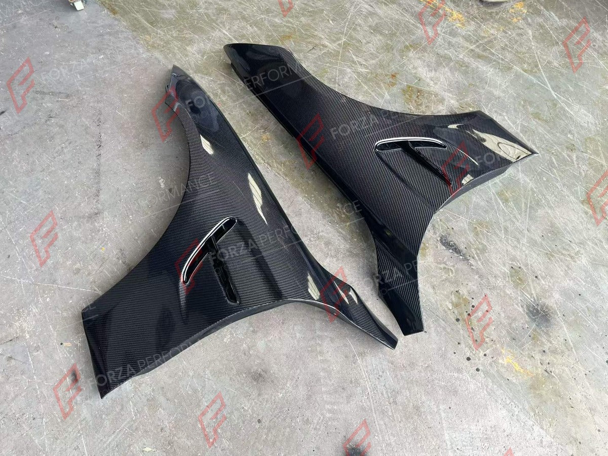 CARBON FRONT FENDERS for BMW 4 SERIES F32 M4 F82 2013 - 2020

Set includes:
Front Fenders

Material: Carbon

NOTE: Professional installation is required.