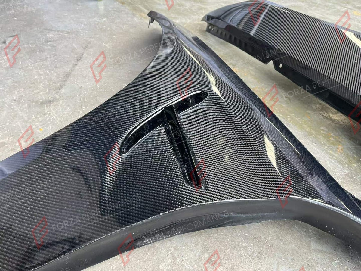 CARBON FRONT FENDERS for BMW 4 SERIES F32 M4 F82 2013 - 2020

Set includes:
Front Fenders

Material: Carbon

NOTE: Professional installation is required.
