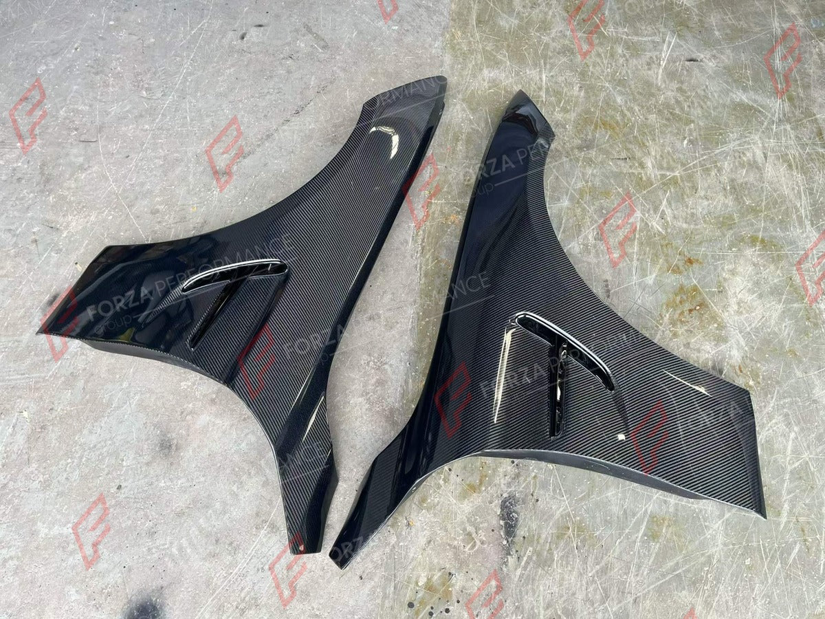 CARBON FRONT FENDERS for BMW 4 SERIES F32 M4 F82 2013 - 2020

Set includes:
Front Fenders

Material: Carbon

NOTE: Professional installation is required.