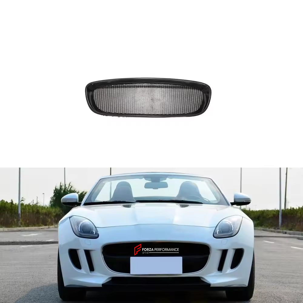 CARBON FRONT GRILLE for JAGUAR F-TYPE 2013 - 2016
Set includes:
Front Grille
Material: Carbon Fiber
NOTE: Professional installation is required.