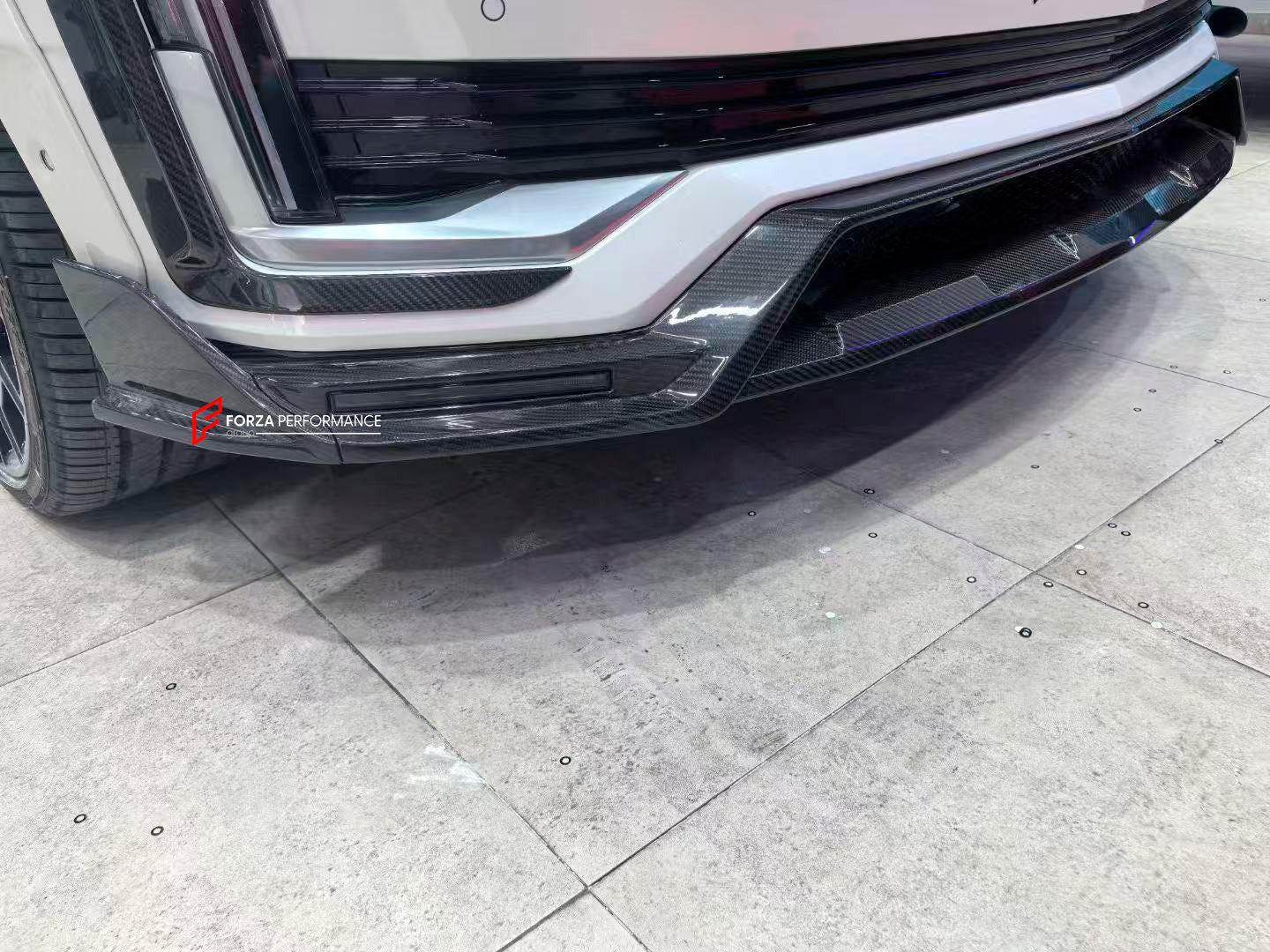 FORZA PERFORMANCE CARBON FRONT LIP AND FRONT BUMPER TRIMS for CADILLAC ESCALADE 2021 - 2024 custom fit MANSORY