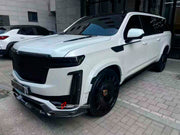 FORZA PERFORMANCE CARBON FRONT LIP AND FRONT BUMPER TRIMS for CADILLAC ESCALADE 2021 - 2024 custom fit MANSORY