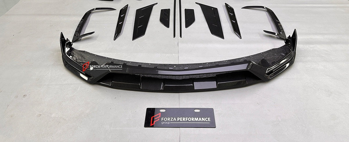 FORZA PERFORMANCE CARBON FRONT LIP AND FRONT BUMPER TRIMS for CADILLAC ESCALADE 2021 - 2024 custom fit MANSORY