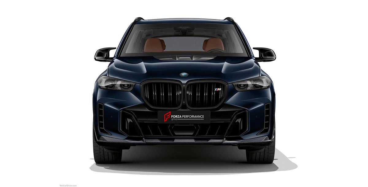 Carbon Front Lip for BMW X5 LCI G05 G18 40i 50e M60i xDrive sDrive 2023+
Set includes:

Front Lip
Material: Carbon

NOTE: Professional installation is required.