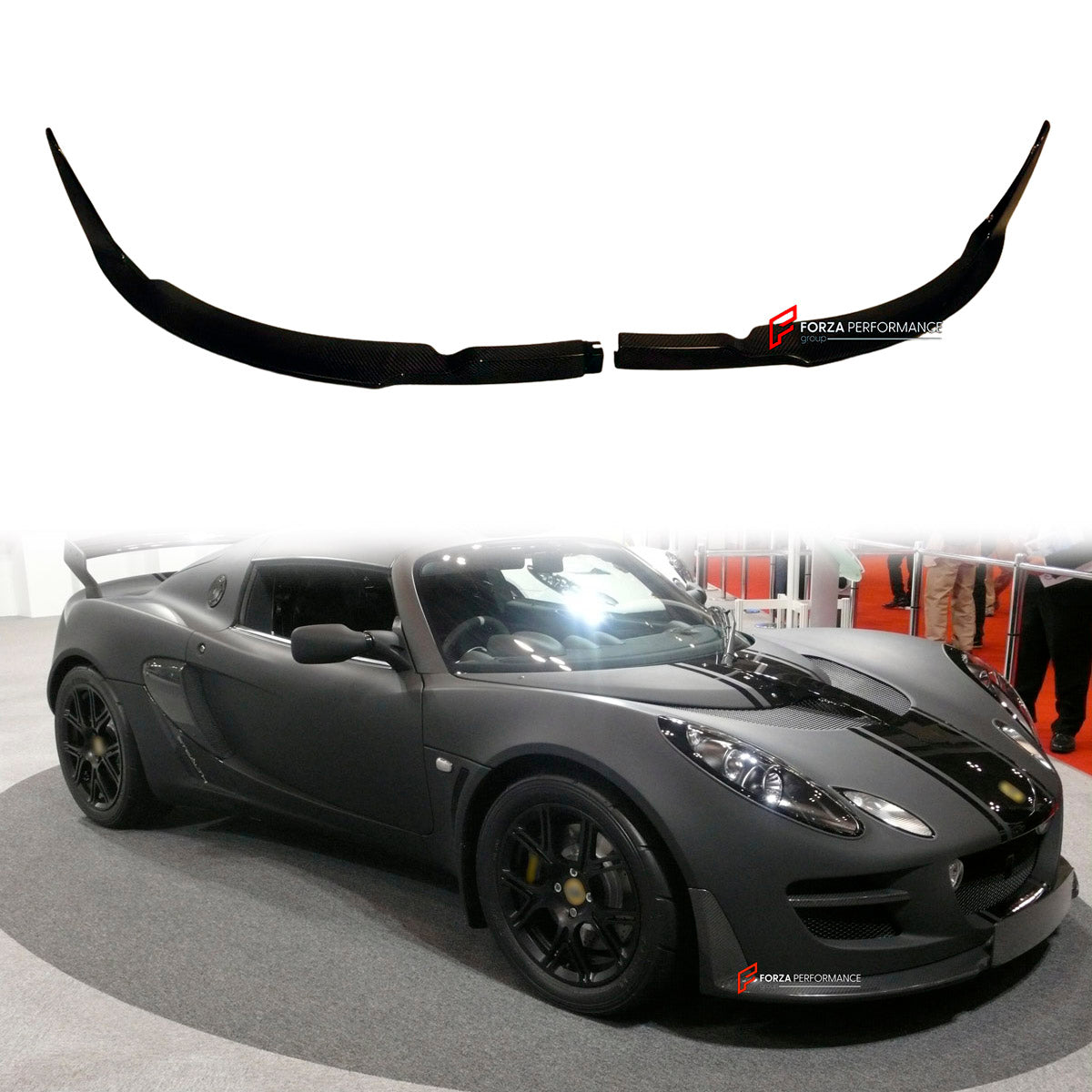 Carbon Front Lip for Lotus Exige S2 2010 - 2011
Set includes:

Front Lip
Material: Carbon

NOTE: Professional installation is required.