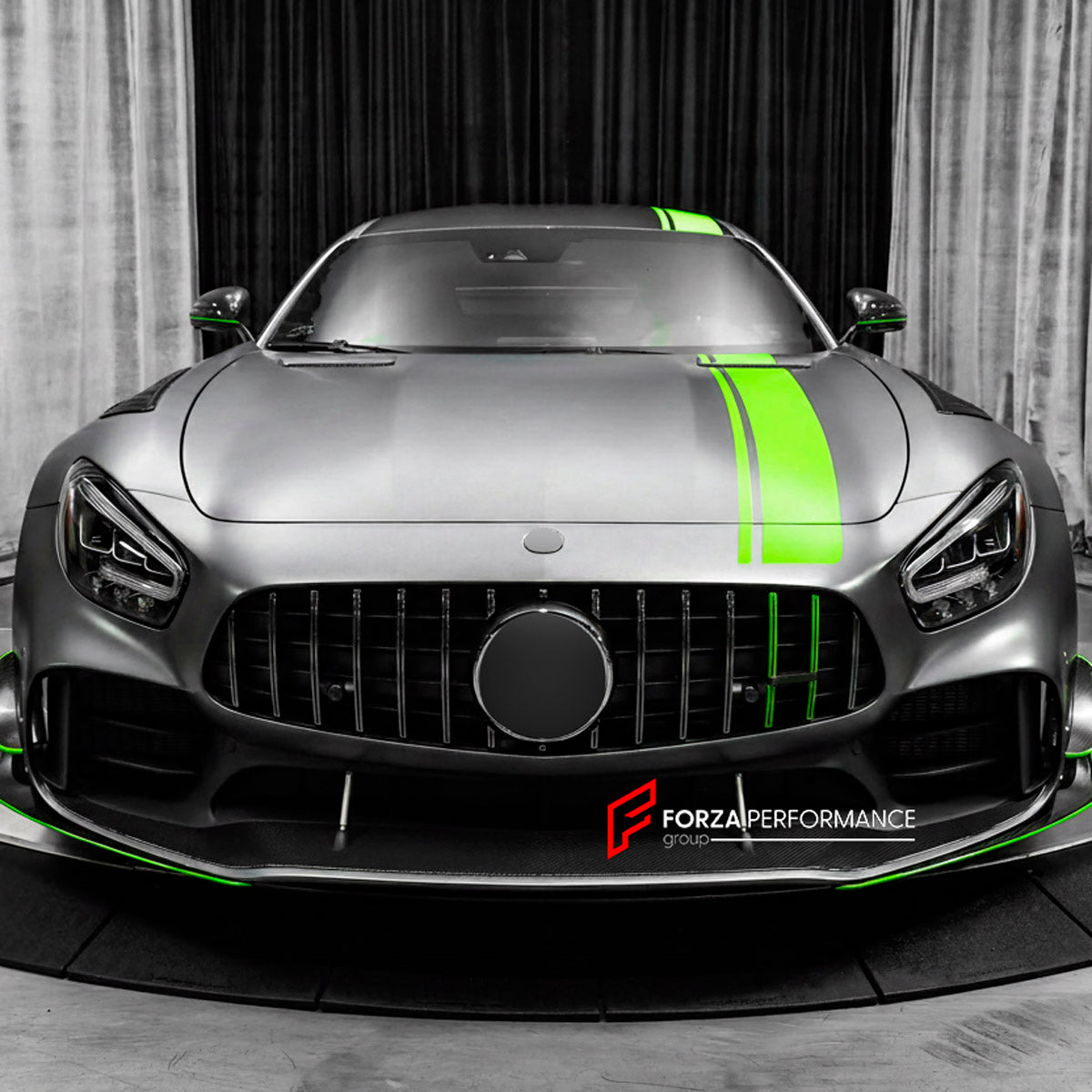 CARBON Front Lip for Mercedes Benz AMG GTR 2016 - 2020
Set includes:

Front Lip
Support rods
Material: Carbon

NOTE: Professional installation is required.