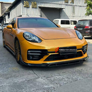 CARBON FRONT LIP for PORSCHE PANAMERA G1 970 2009 - 2016

Set includes:
Front Lip

Material: Carbon

NOTE: Professional installation is required.