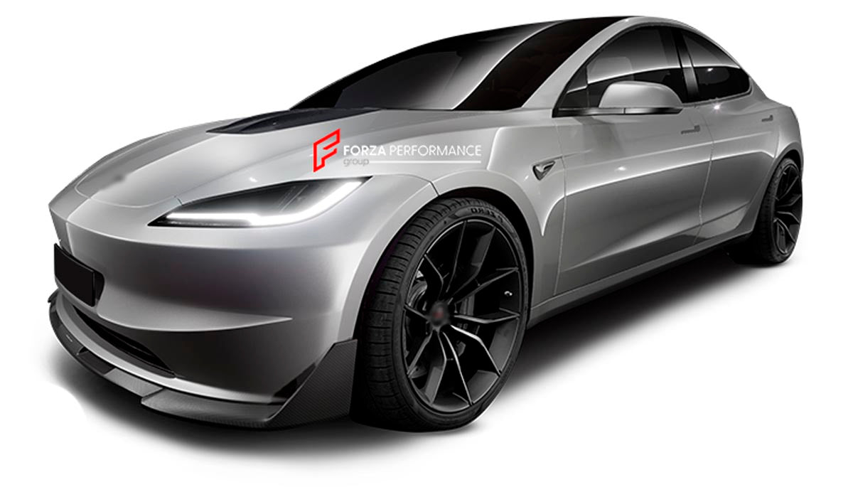 Carbon Front Lip for TESLA MODEL 3 FACELIFT 2023+
Set includes:

Front Lip
Material: Carbon

NOTE: Professional installation is required.