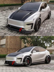 CARBON FRONT LIP for TESLA MODEL Y FACELIFT JUNIPER 2025+ FORZA PERFORMANCE custom fit RZ Style

Set includes:
Front Lip

Material: Carbon

NOTE: Professional installation is required.