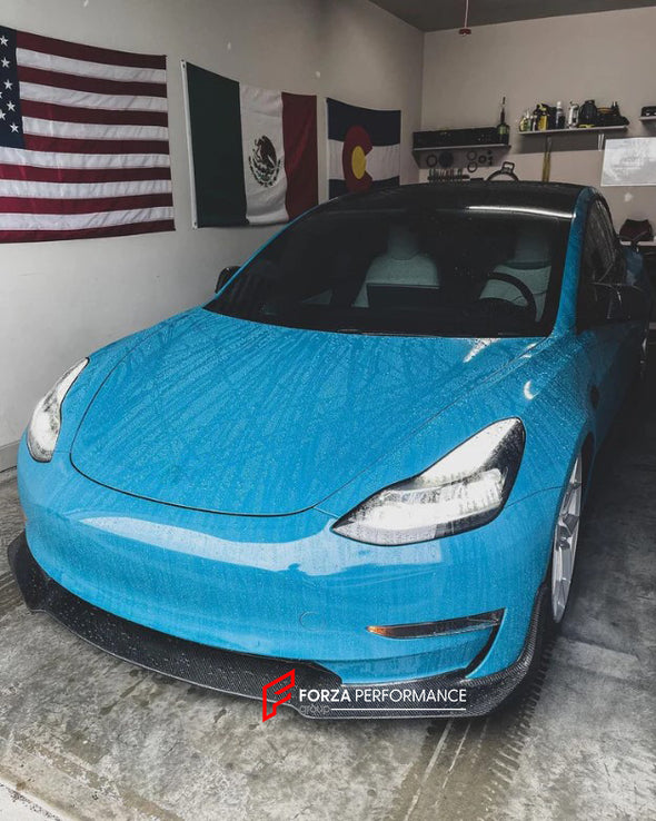 DRY CARBON FRONT LIP FOR TESLA MODEL 3 2017+