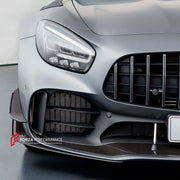 CARBON Front Lip with Front Bumper Canards for Mercedes Benz AMG GTR 2017 - 2021
Set includes:

Front Lip
Front Bumper Canards
Material: Carbon

NOTE: Professional installation is required.