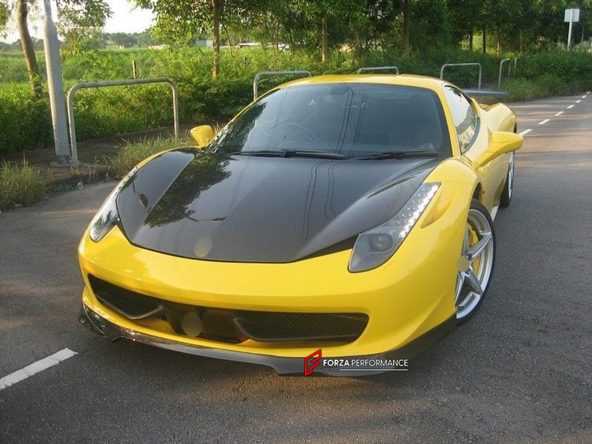 Carbon Front Spoiler Lip for Ferrari 458 Italia Spider TM001L
Set includes:

Front Spoiler Lip
Material: Carbon

NOTE: Professional installation is required.