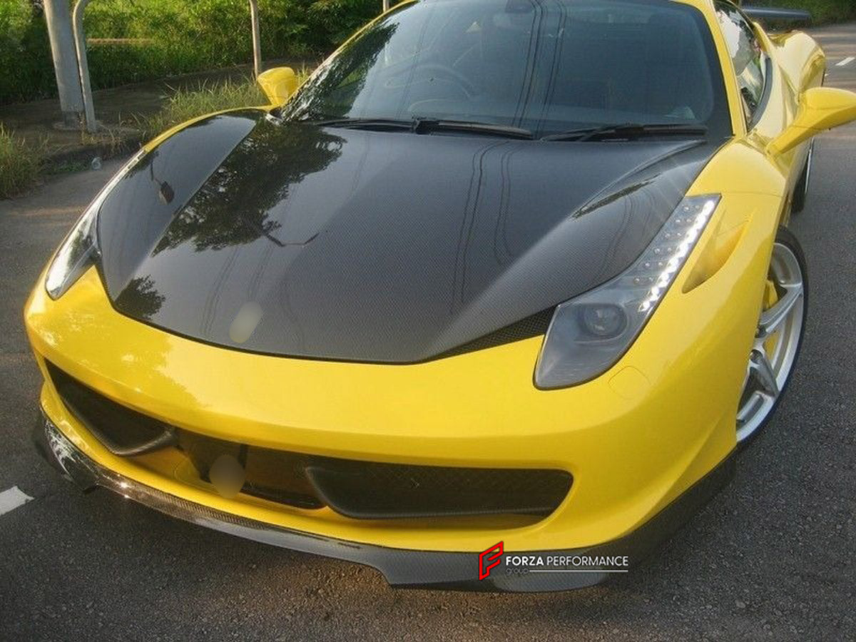 Carbon Front Spoiler Lip for Ferrari 458 Italia Spider TM001L
Set includes:

Front Spoiler Lip
Material: Carbon

NOTE: Professional installation is required.