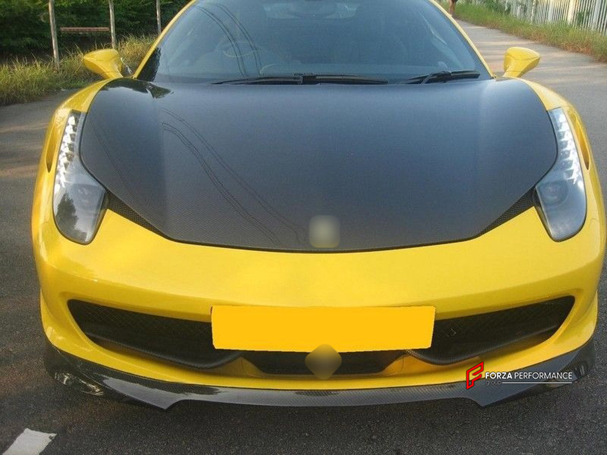 Carbon Front Spoiler Lip for Ferrari 458 Italia Spider TM001L
Set includes:

Front Spoiler Lip
Material: Carbon

NOTE: Professional installation is required.