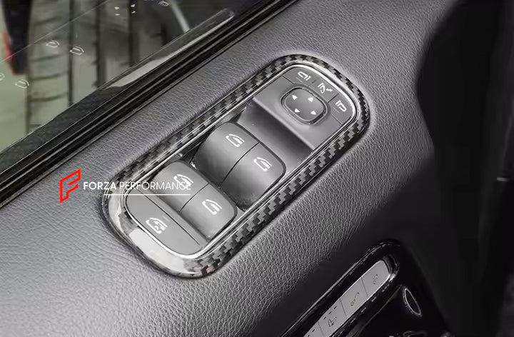 CARBON GLASS LIFT SWITCH FRAME TRIM for MERCEDES-BENZ G-CLASS G450 G350 G500 G550 AMG G63 G63 W465 2024+

Set includes:

Glass Lift Switch Frame

Material: Carbon Fiber

NOTE: Professional installation is required.